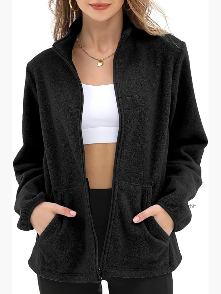 Women's Fleece Jacket With 6 Pockets For Outdoor Wear, Xs-2xl